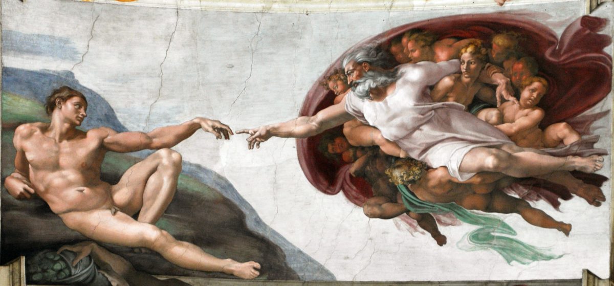 Fresk przedstawiający Stworzenie Adama
