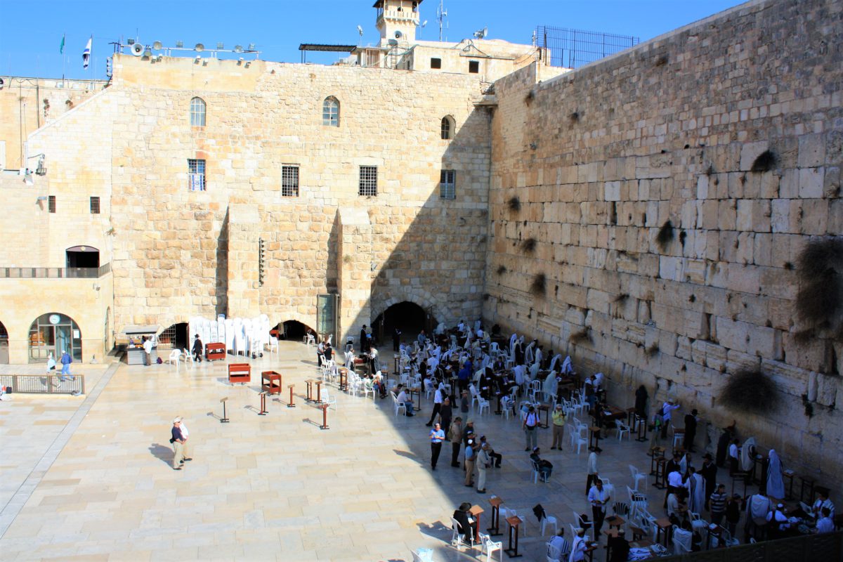 Ściana Płaczu. Jedyna pozostałość Świątyni Jerozolimskiej, ściana zachodnia