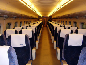 Shinkansen - wnętrze wagonu