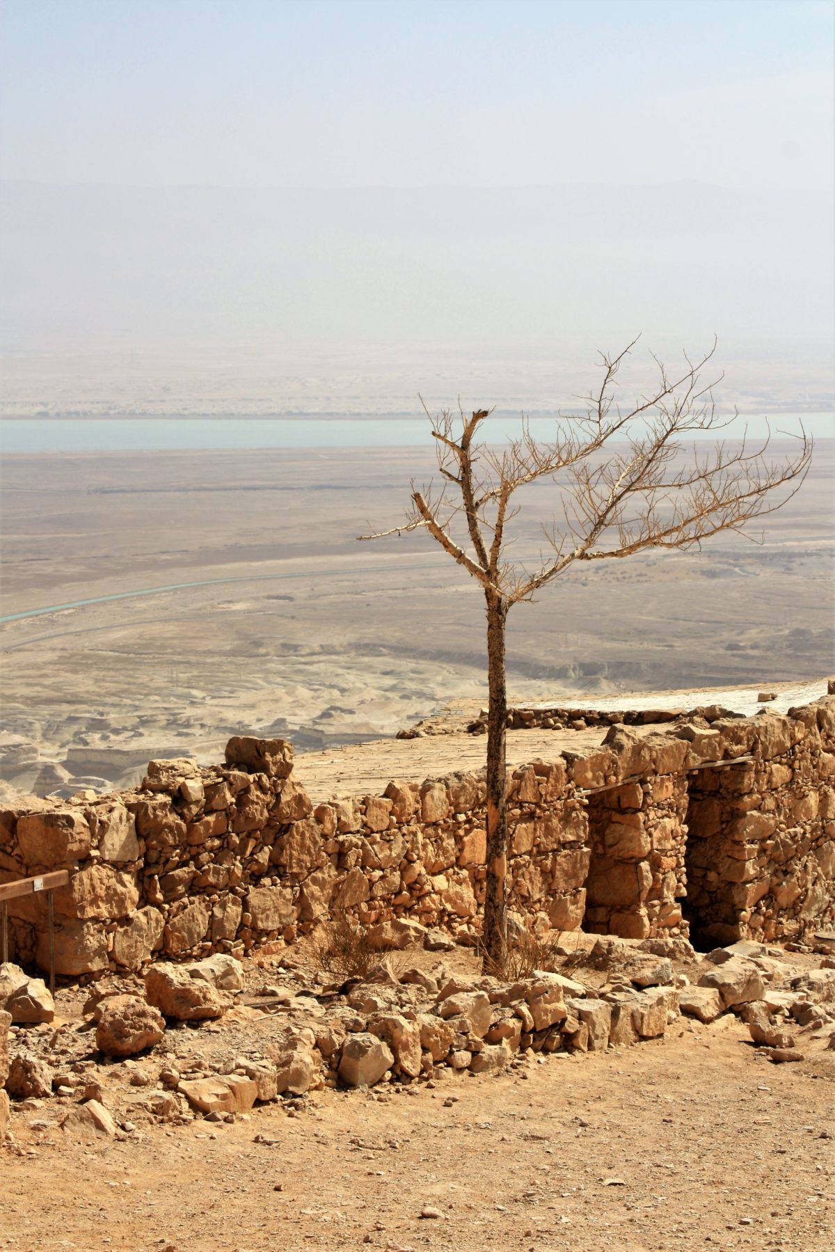 Fragment murów twierdzy Masada