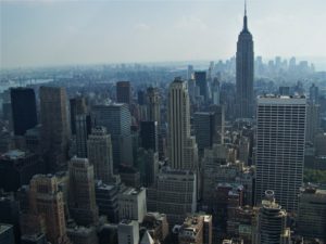 Panorama Manhattanu. Widok z tarasu Rockefeller Center
