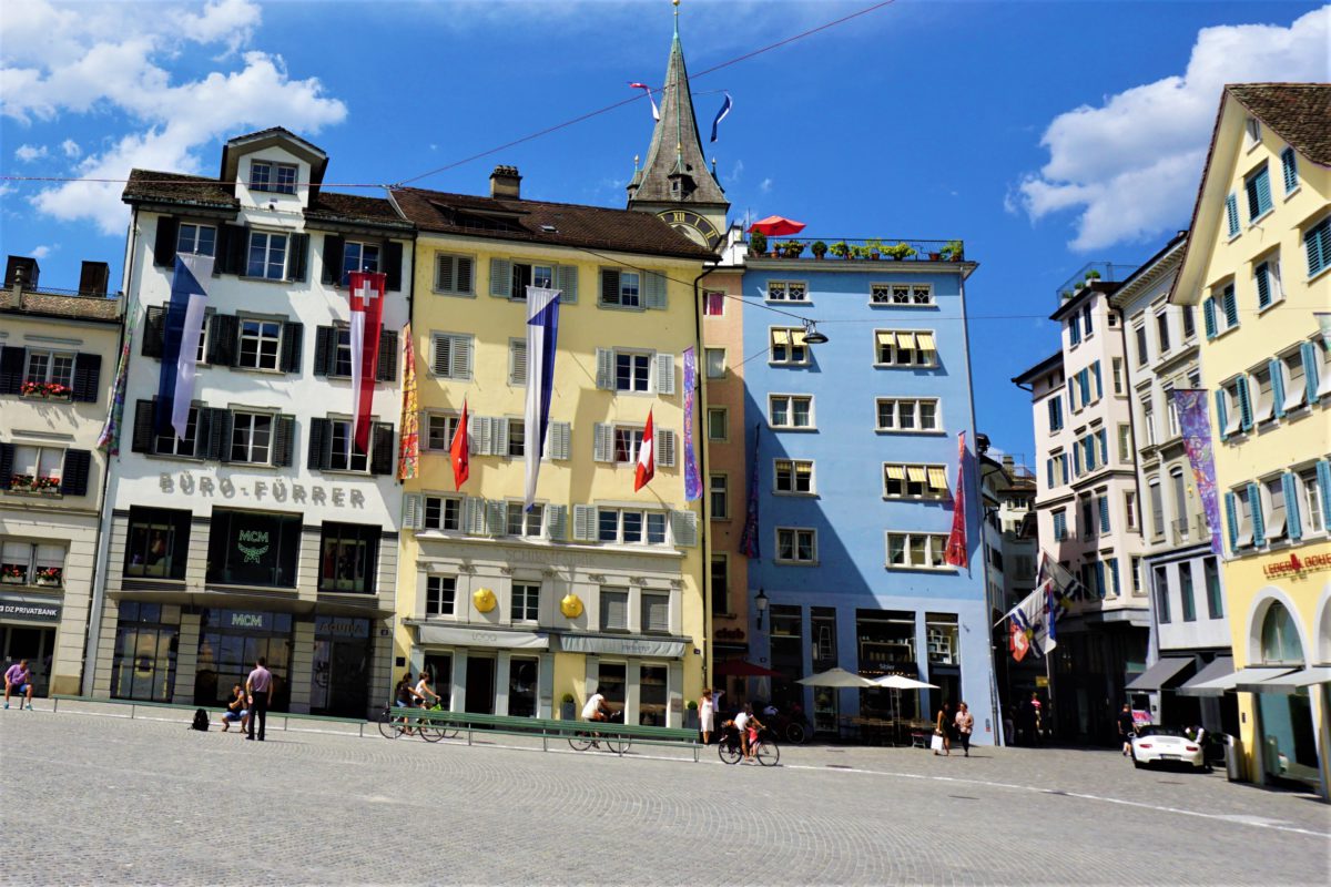 Lucerna. Kamienice w historycznej części miasta